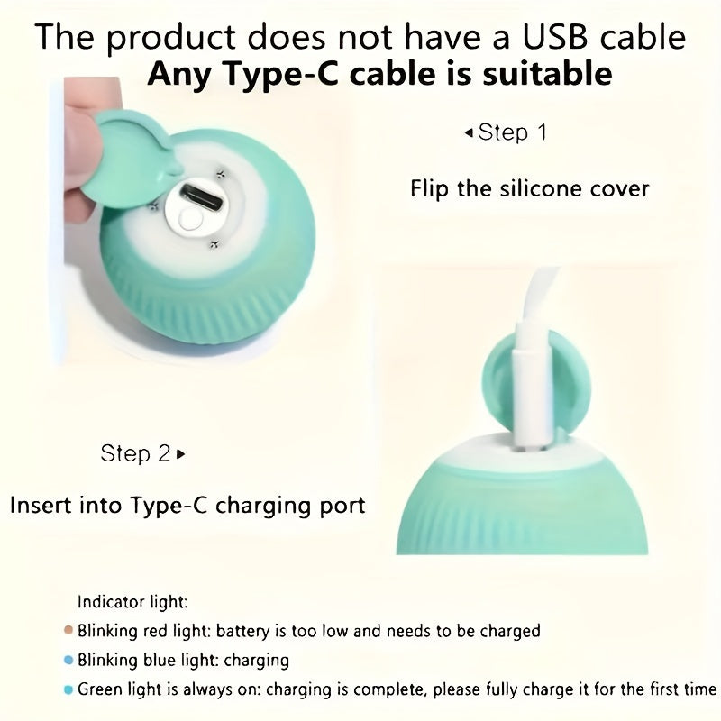 Ichki mushuklar uchun avtomatik aylanuvchi to'p va qiziqtiruvchi tayoq bilan quvvatlanadigan, USB orqali zaryadlanadigan mushuk o'yinchoq.