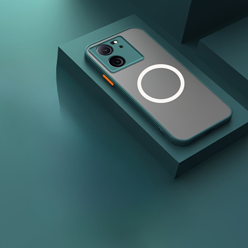 Frosted Full Cover Phone Case Compatible with Xiaomi Models Shockproof Magnetic Car Holder Support Wireless Charging