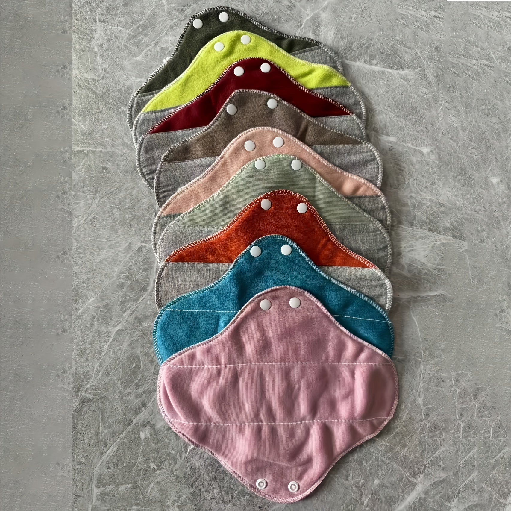 10 Reusable Menstrual Pads with Graphene Antimicrobial Leakproof Waterproof Layer for Women