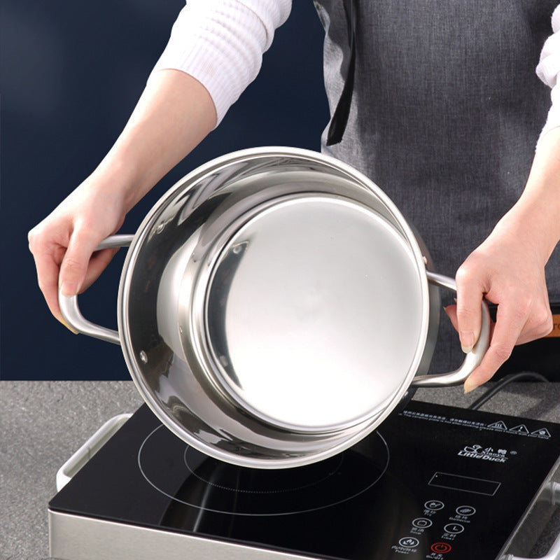 Набор из 3 нержавеющих стальных кастрюль для приготовления пищи и пароварки