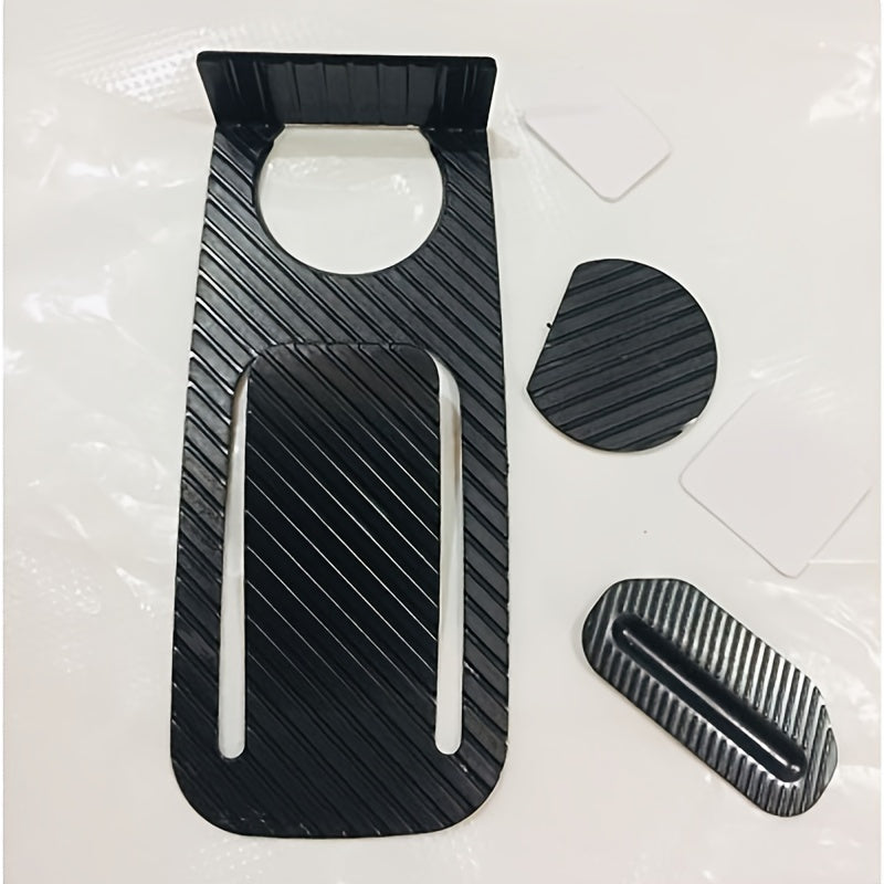 Black Plastic Door Stopper with Invisible Top Design and Secure Elastic Fastener