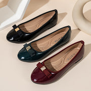 Women's Mary Jane Ballet Flats with Bow Embellishment Lightweight Slip-On Shoes