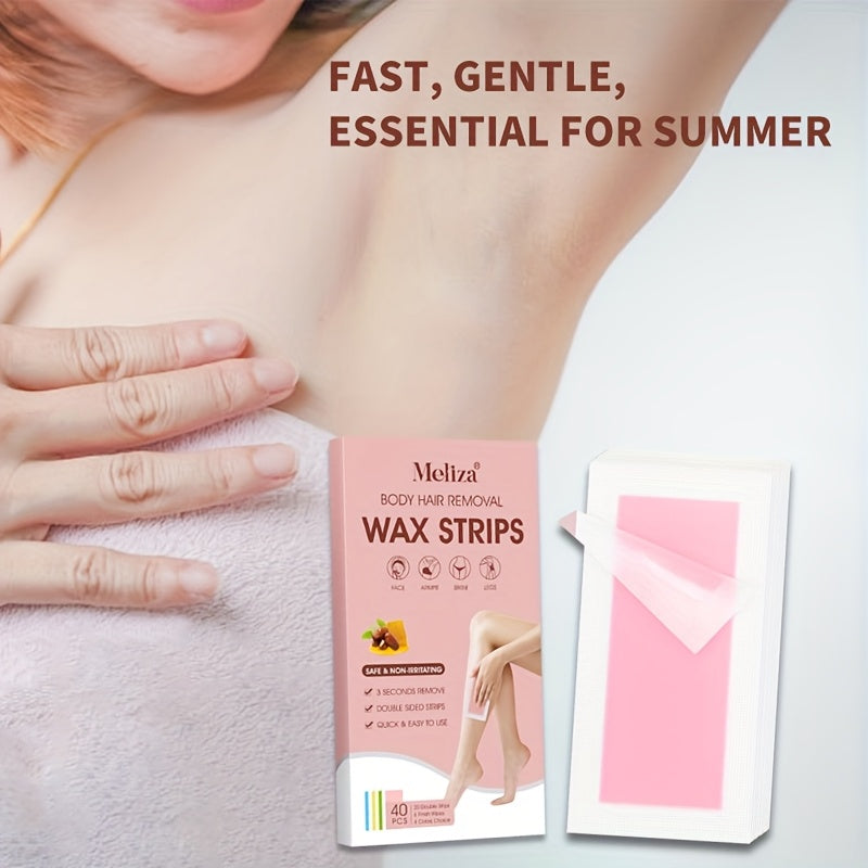 Women Large Size Wax Strips Hypoallergenic Light Beige Hair Removal