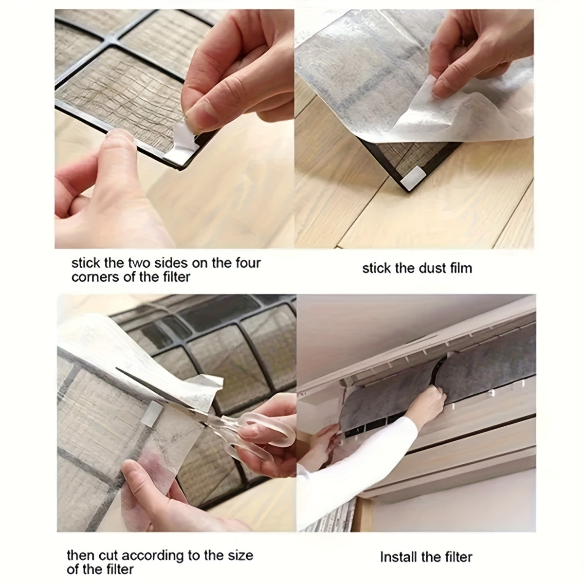 Adjustable Air Conditioner Filters 4-8 Pieces Air Purification Filter Paper Dustproof Mesh