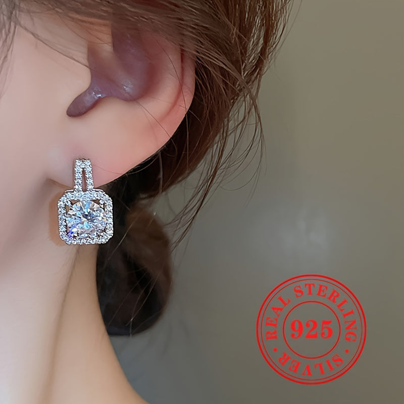 Sterling Silver S925 Earrings Cubic Zirconia for Weddings and Daily Wear