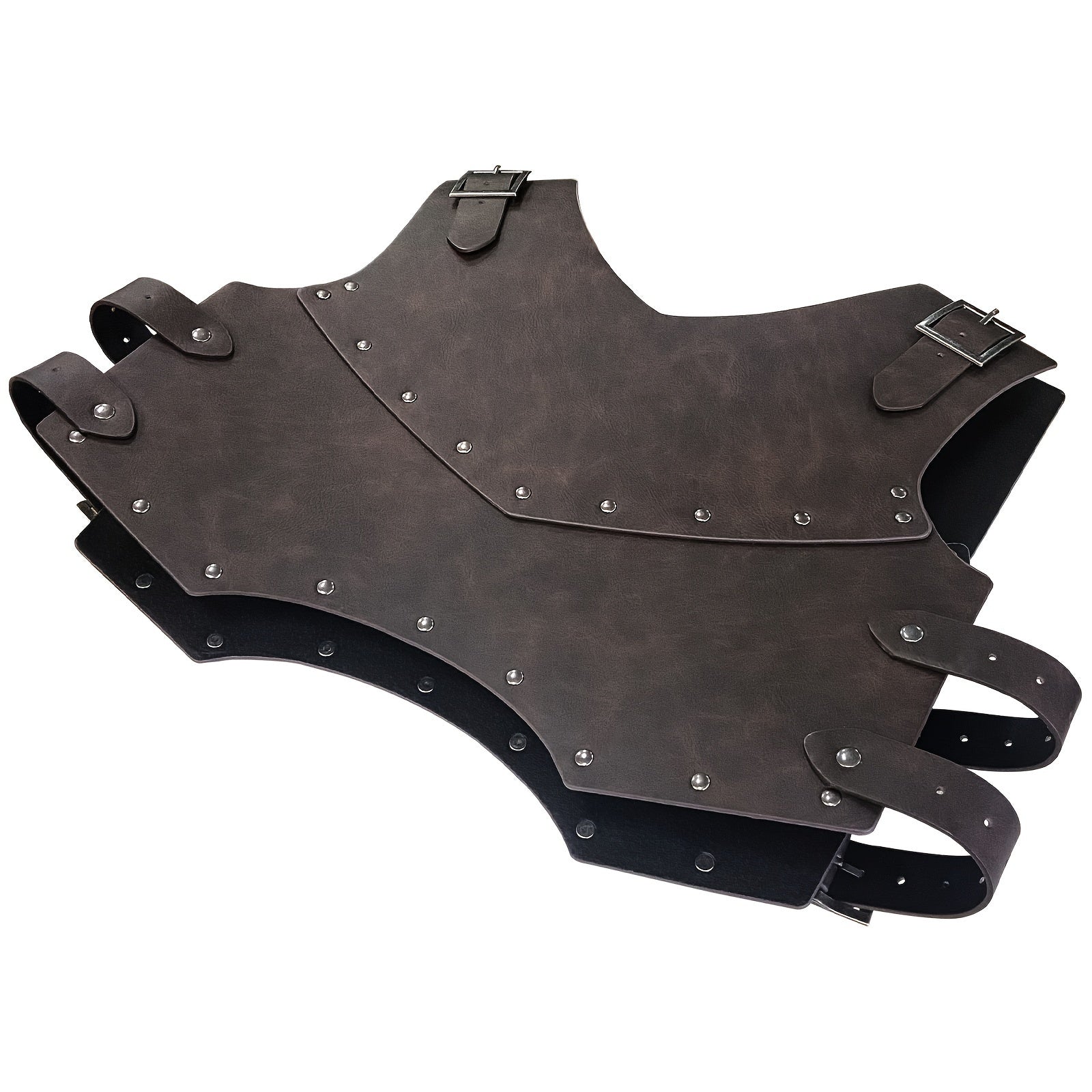 Men's Faux Leather Medieval Knight Armor Cosplay Prop with Double Layers