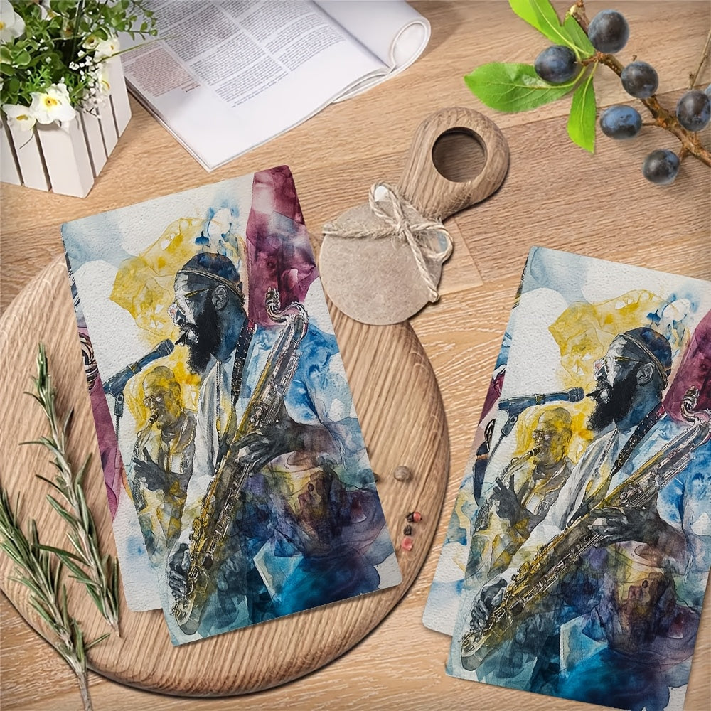 Set of 2 Ultra Soft Kitchen Towels 16x24 Inches Absorbent Holiday Decor