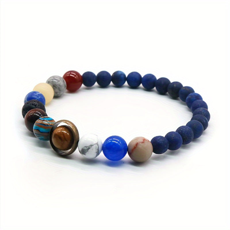 Unisex Solar System Bracelet with Artificial Stones for Men Women Gift