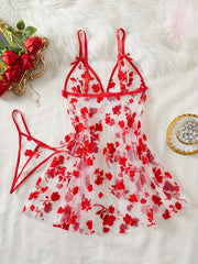 Women's Plus Size Sheer Mesh Lingerie Set Sleepwear Nightgown Robe