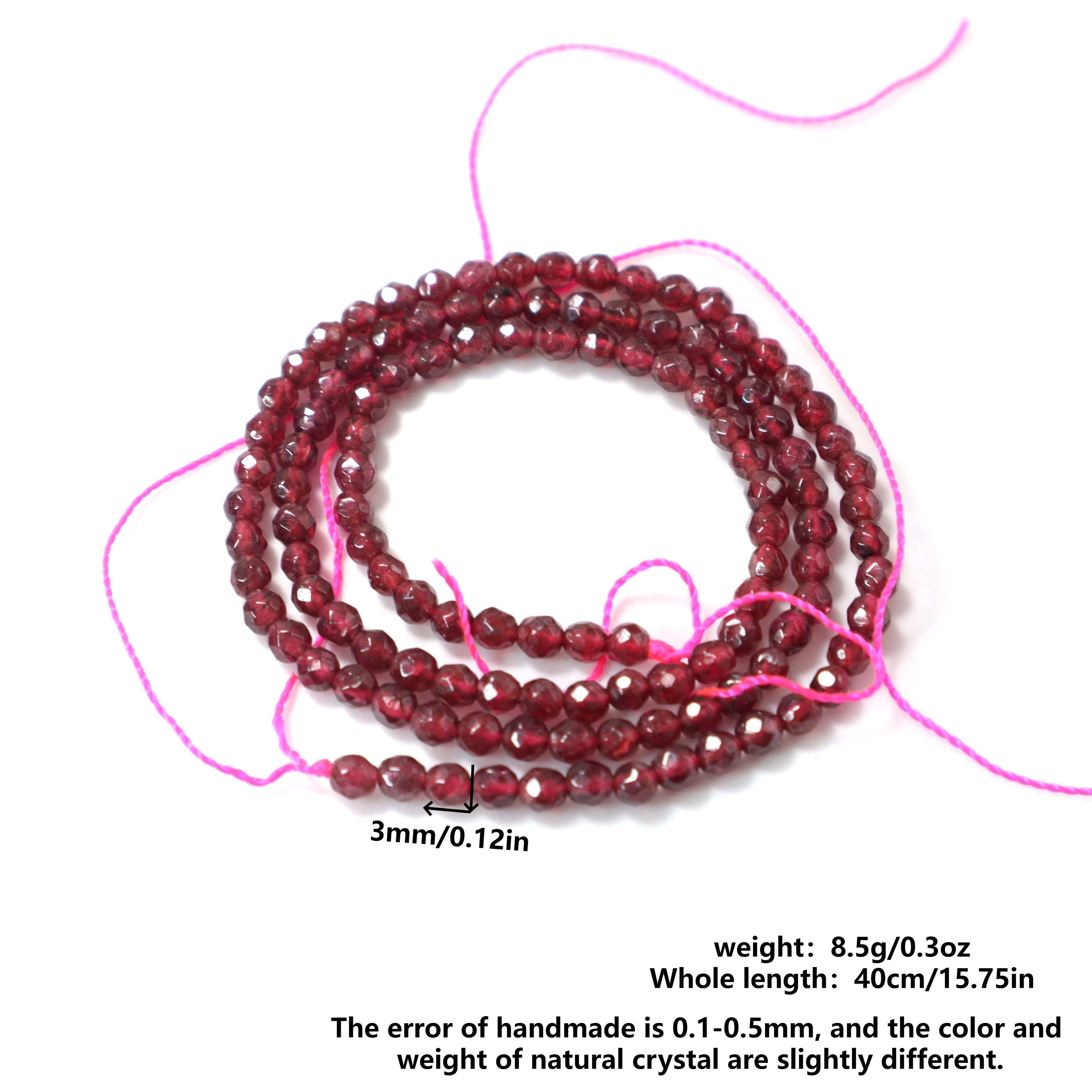 Sun'iy zargarlik DIY bilaguzuk va uzuk to'plami, garnet kristalli va tilla bilan