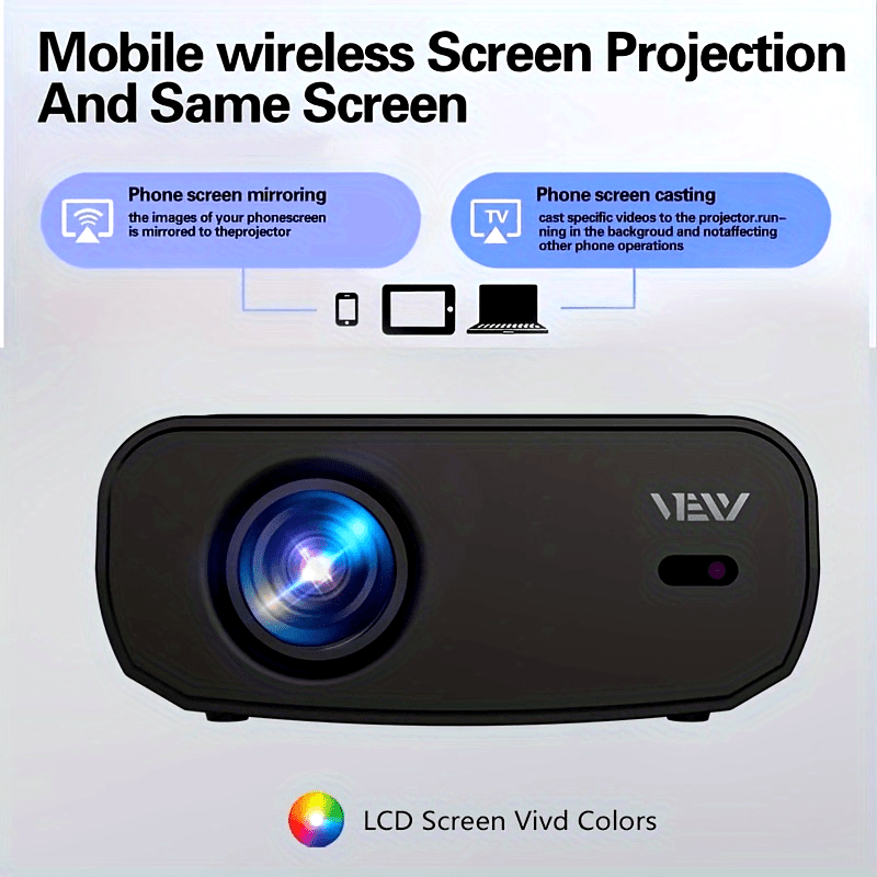 1080P Full HD WiFi Projector for Home Theater Up to 7.62m Display