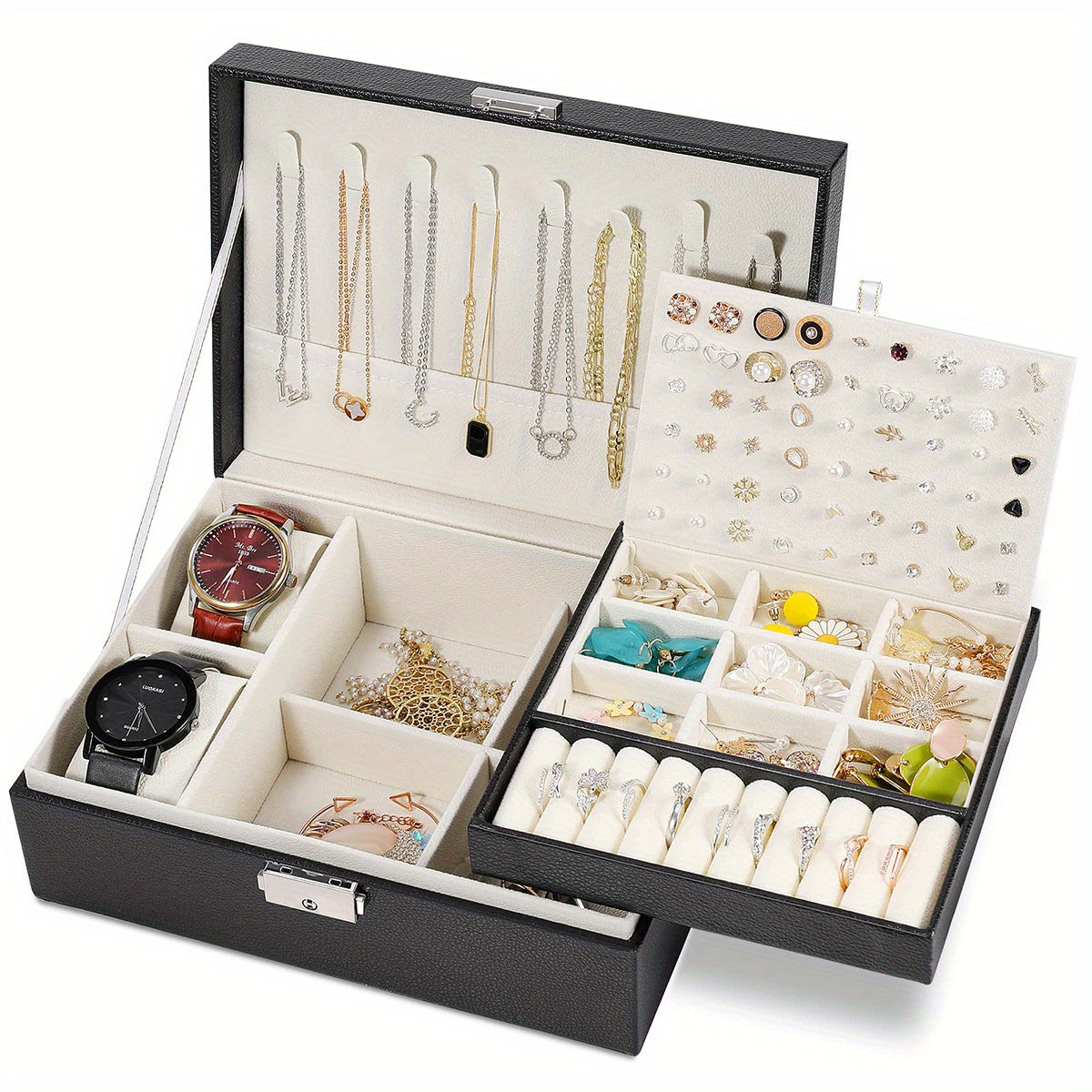 Double Layer Jewelry Organizer Box for Women Storage Accessories Gift