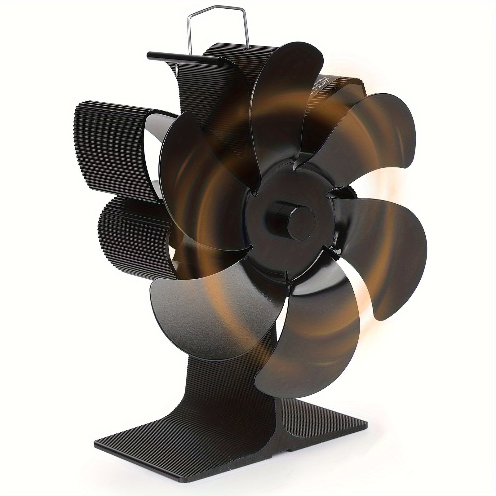 Ventilador portátil de aluminio para chimenea con termómetro, protección contra sobrecalentamiento, uso en interiores y exteriores