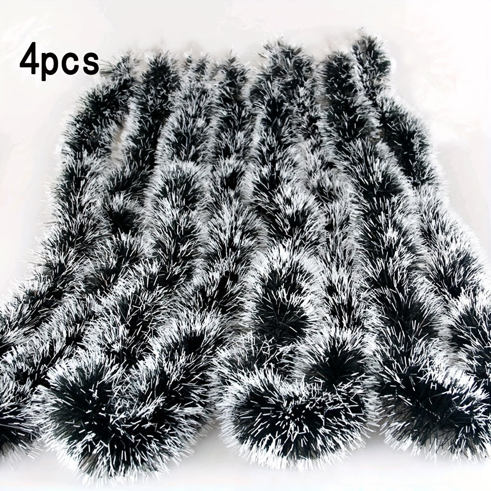 Green and White Christmas Ribbon Garland for Tree Decorations and Festive Decor