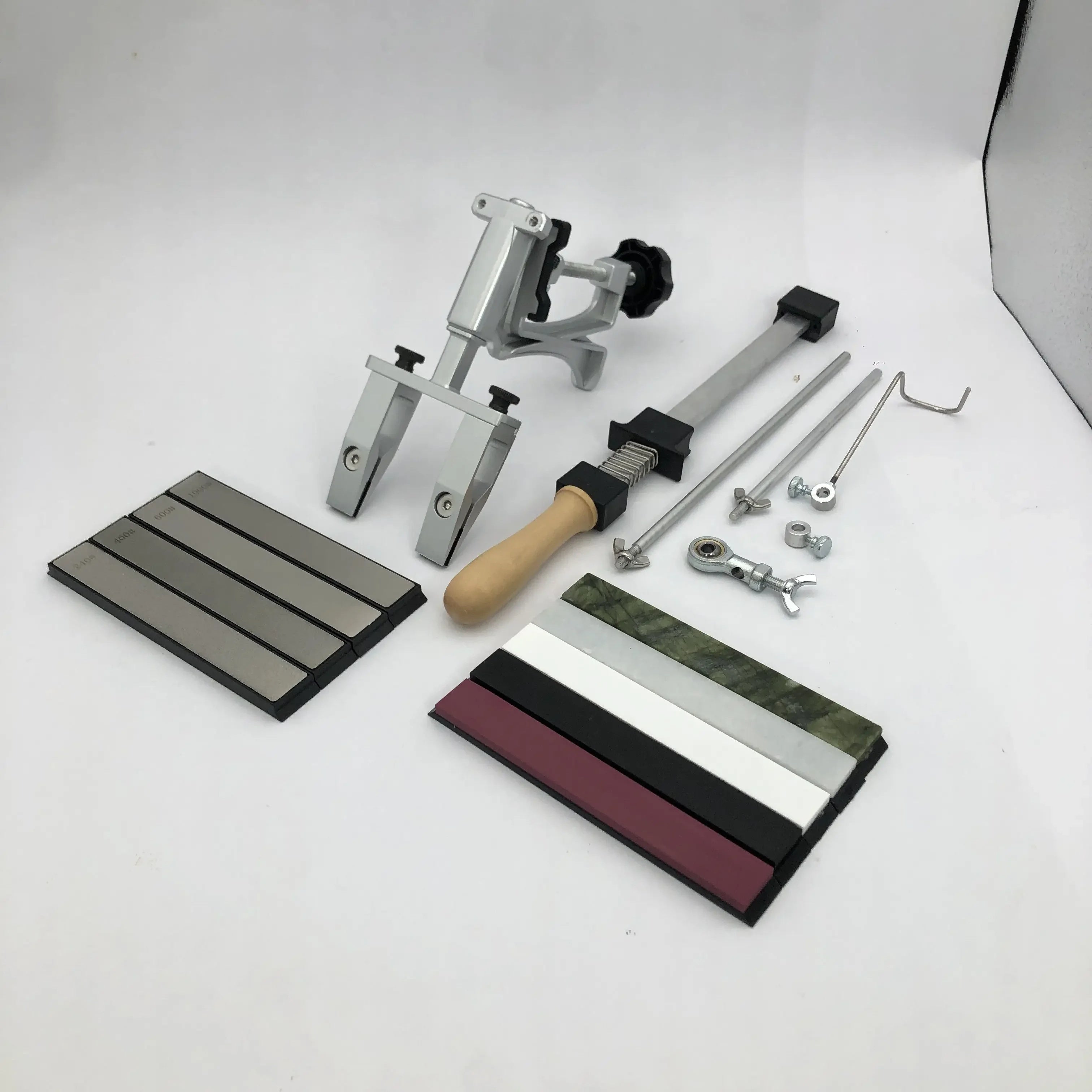 Woodworking Knife Sharpener Set with Diamond Stones Manual Metal Construction
