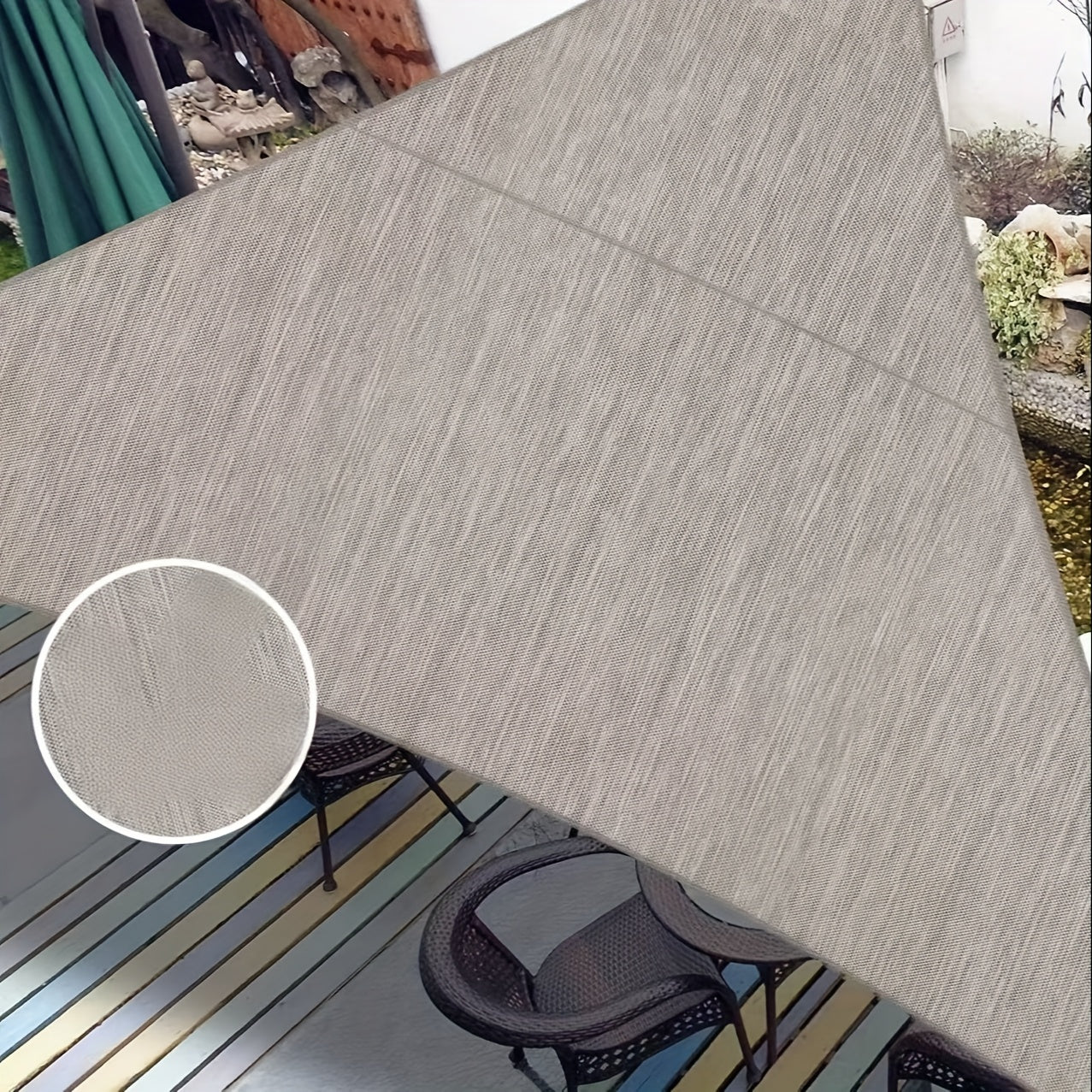 Heavy-Duty Solution-Dyed Polyester Sun Shade Sail Triangular Canopy UV Block Outdoor Garden