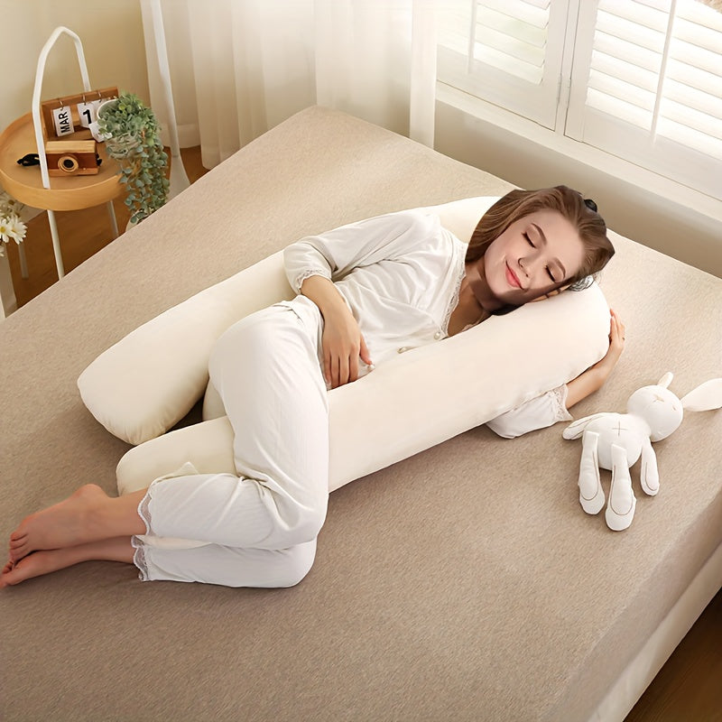 Maternity Pillow Supportive Side Sleep Cushion for Belly and Legs Light Gray