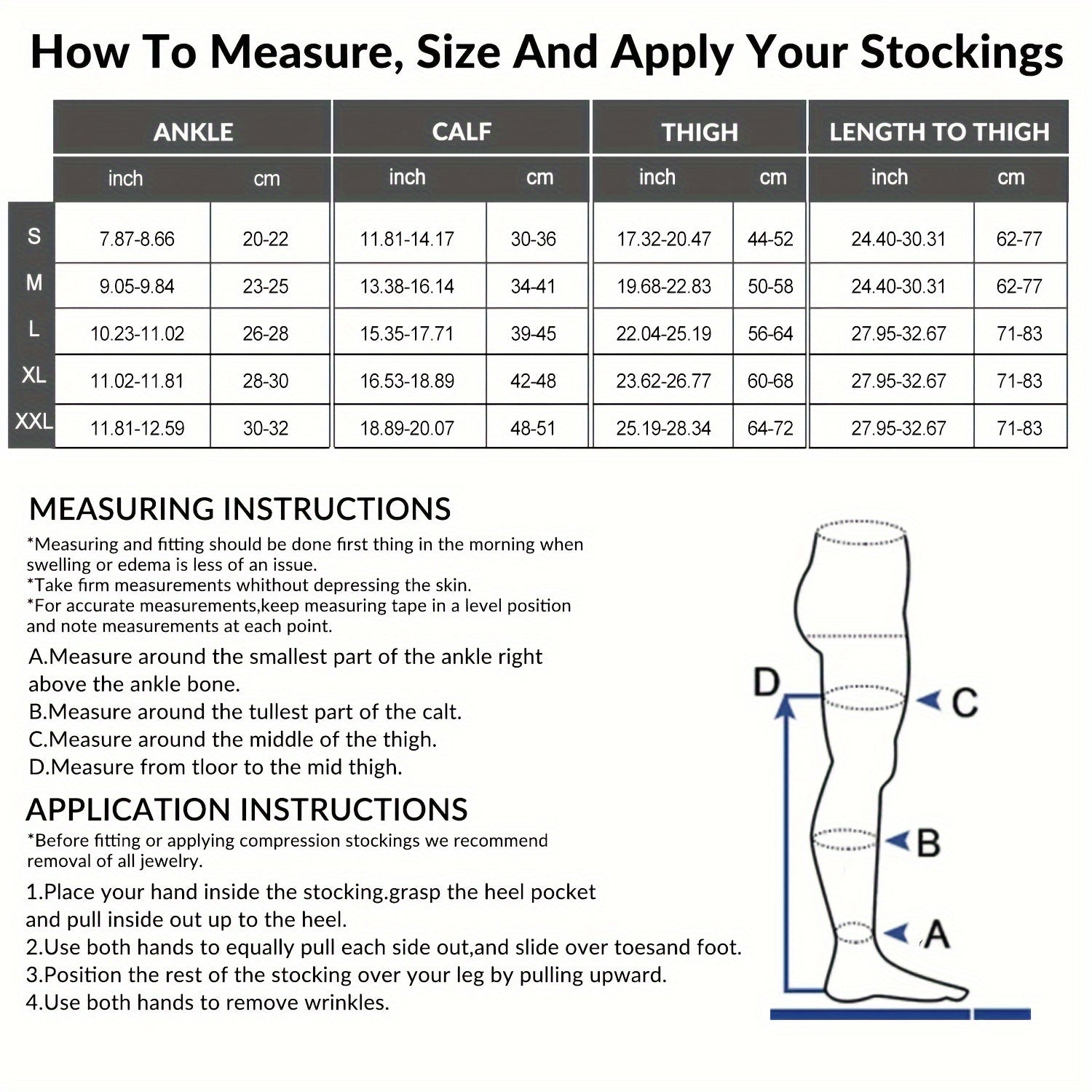 Women's Compression Stockings Thigh High 15-20mmHg Knit Nylon Spandex Medical Grade