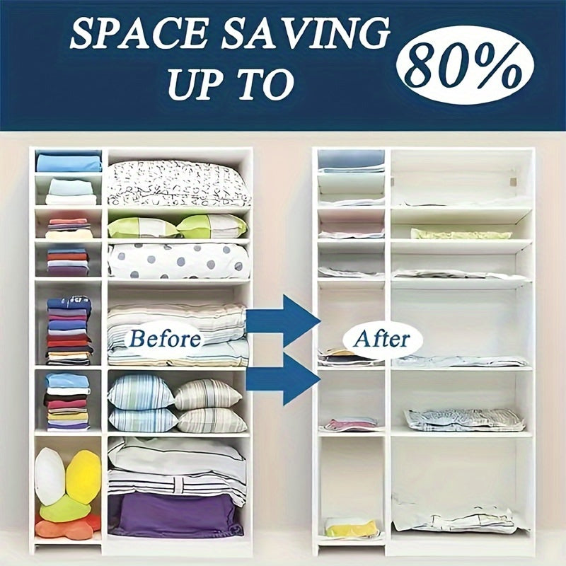 Vacuum Compression Storage Bags Set with Manual Pump for Travel and Winter Clothes 3 Sizes