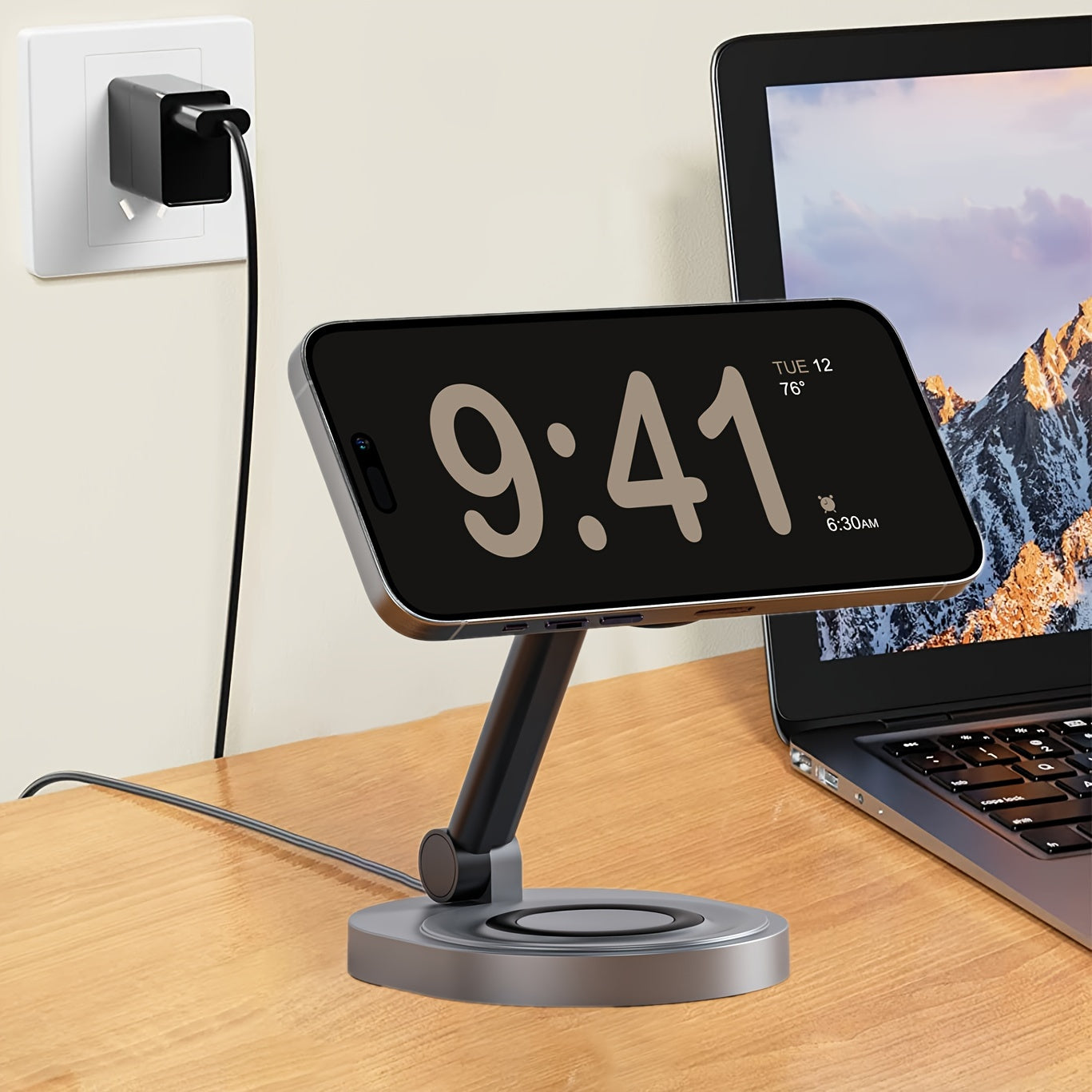 2-in-1 Magnetic Wireless Charger Stand for iPhone and AirPods 15W Fast Charging