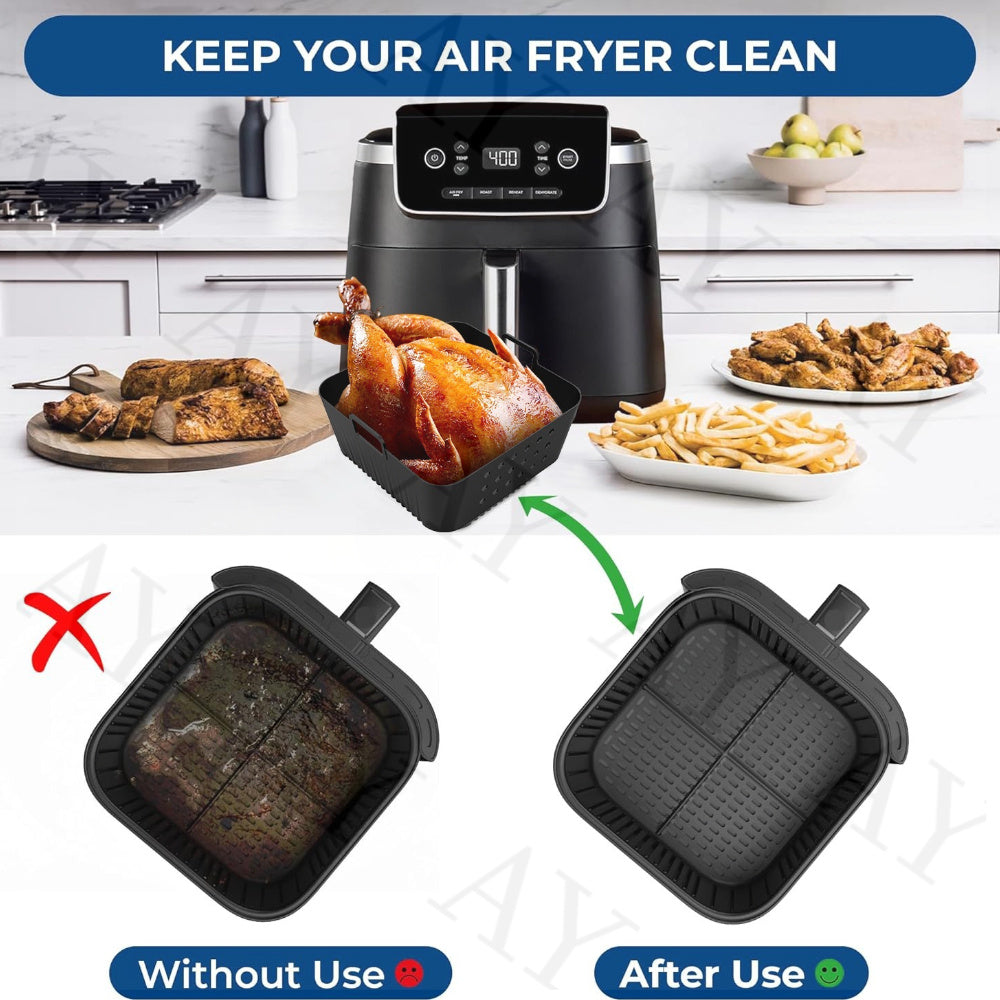 Силиконовая подкладка для фритюрницы, 19.99 см, многоразовая, подходит для Ninja AF180, AF140 и Philips HD9270, антипригарная, аксессуар для духовки.