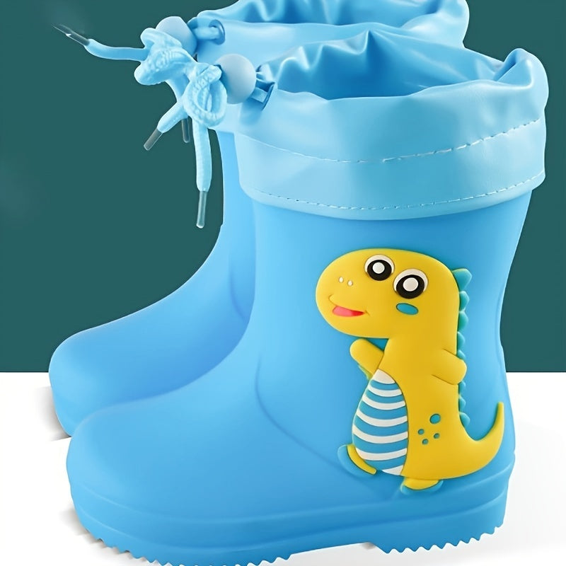 Kids' Waterproof PVC Mid-Calf Cartoon Rain Boots for Boys and Girls
