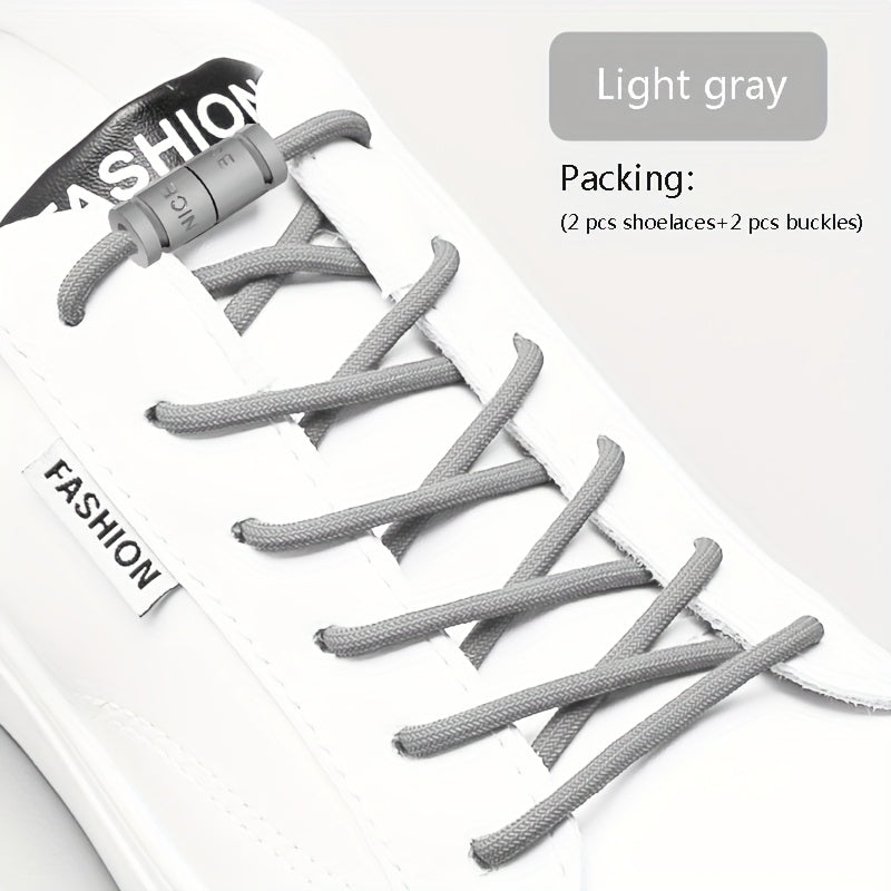 Unisex Elastic Shoe Laces with Buckles for Sports & Casual Shoes