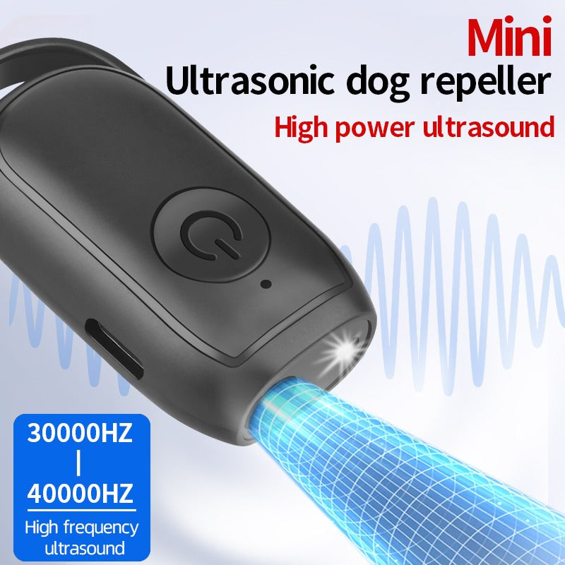 Mini Ultrasonic Dog Repeller with LED Light Rechargeable Battery and USB Power
