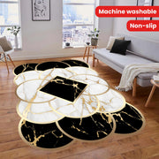 Contemporary Irregular Area Rug Non-Slip Shaggy Floor Carpet for Living Room or Bedroom