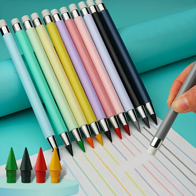 6/12 Qayta ishlatiladigan qalamlar, qalam o‘chirgich bilan, chizish, yozish, ofis va o‘quv uchun, rangsiz bo‘yoqsiz qalamlar