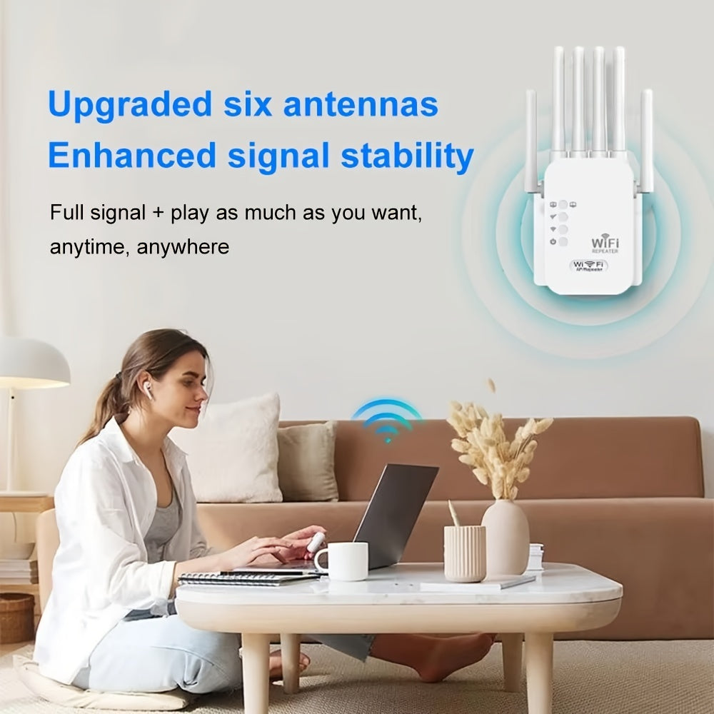 WiFi Extender Dual Band 1200Mbps Signal Booster for Home Office Up to 35 Devices