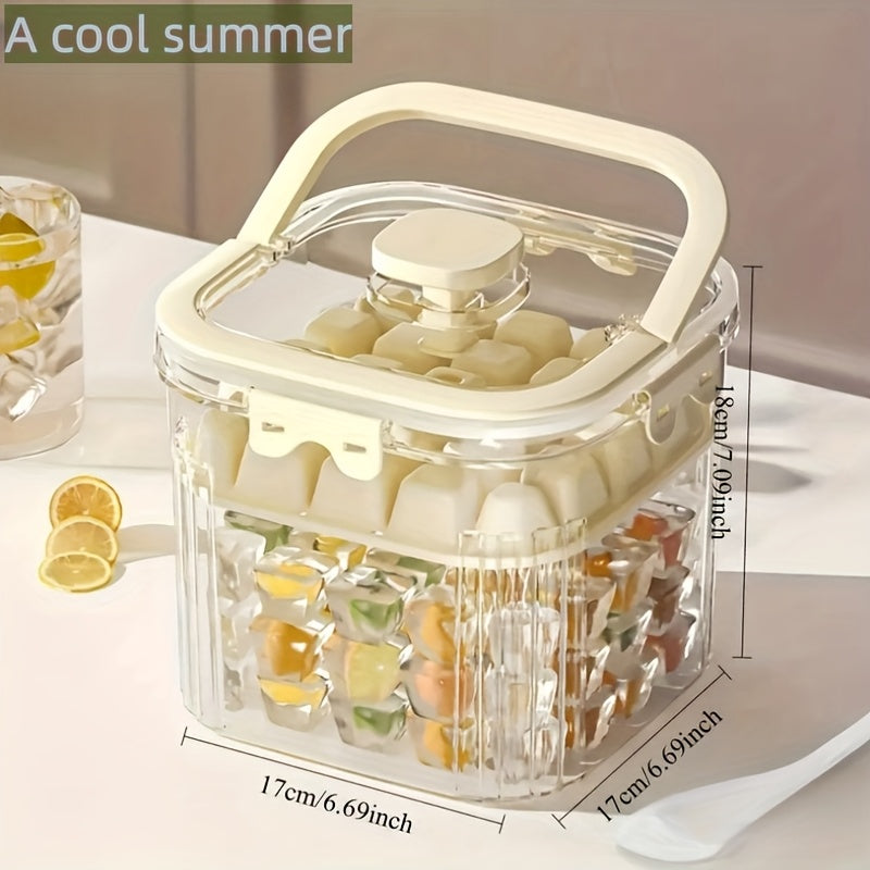 Ice Maker with Storage Box Food-Grade Plastic for Tea Cocktails and Summer Refreshments