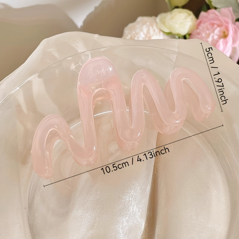 Wave-Shaped Resin Hair Claw Clips for Ladies and Girls Daily Use and Gifts