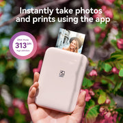Mini Portable Photo Printer Wireless Color 303DPI ZINK for iOS Android Pink