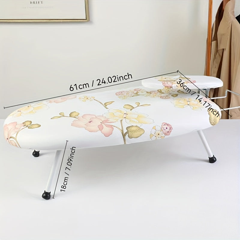 Compact Folding Ironing Board with Stainless Steel Frame and Plastic Cover