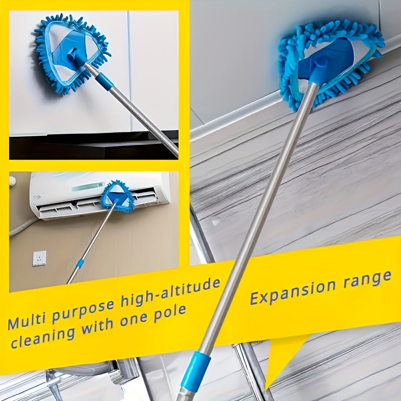 Mini Chenille uchburchak mop devorlarni, shiftlarni, avtomobil plitalarini va pol matolarini tozalash uchun - 3 dan 4 dona gacha to'plam