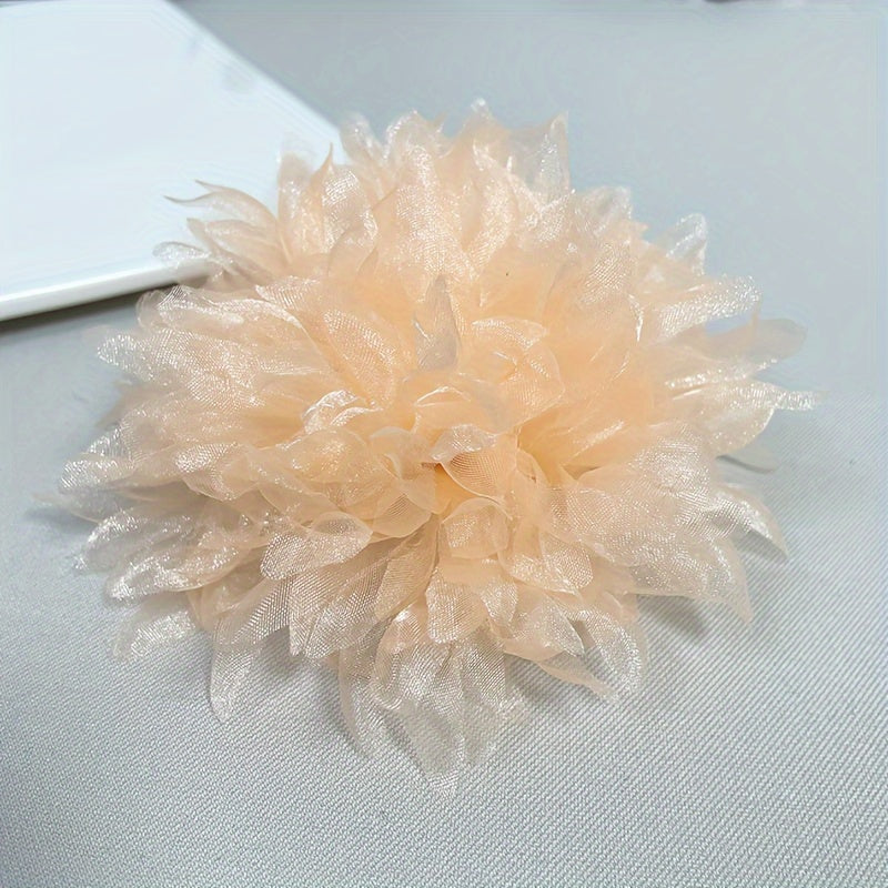 Одна большая ручная брошь-булавка для женщин, элегантная тканевая лацканная булавка с цветочным дизайном, стильный аксессуар для жакетов и платьев - включает 1 штуку