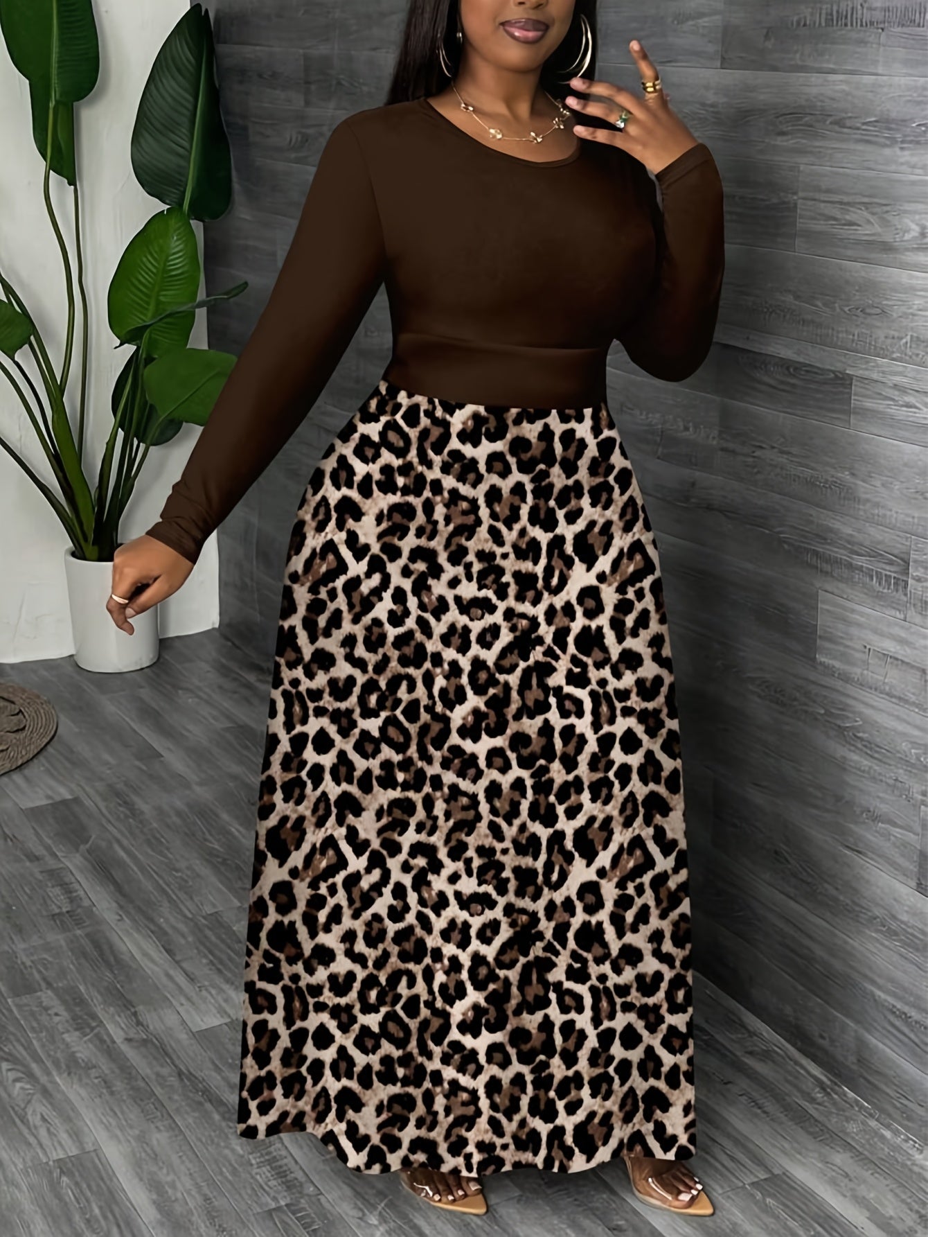 Falda midi acampanada de talla grande para mujer, poliéster, azul vibrante, para todas las estaciones, casual