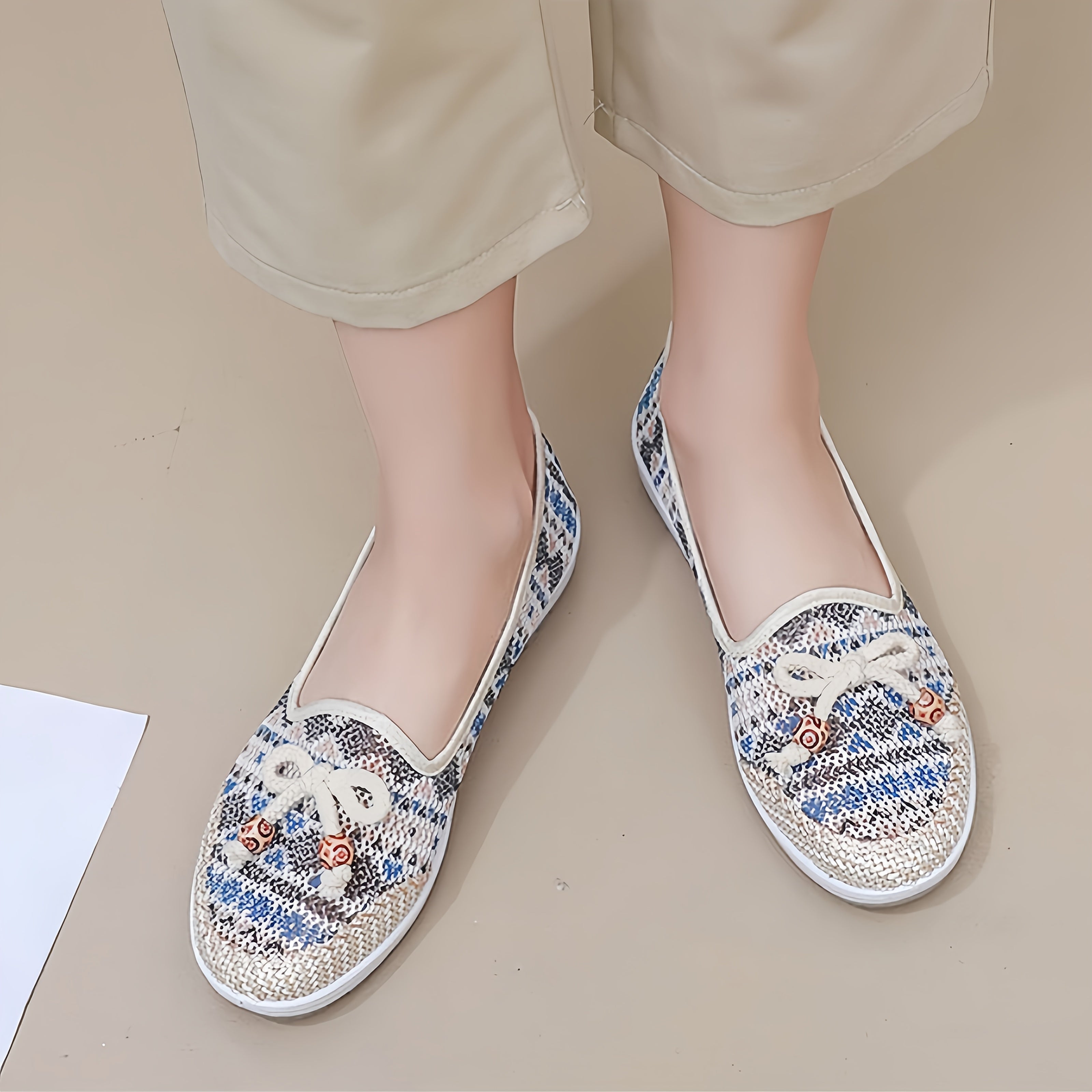 Zapatos casuales ligeros y transpirables de lona para mujer