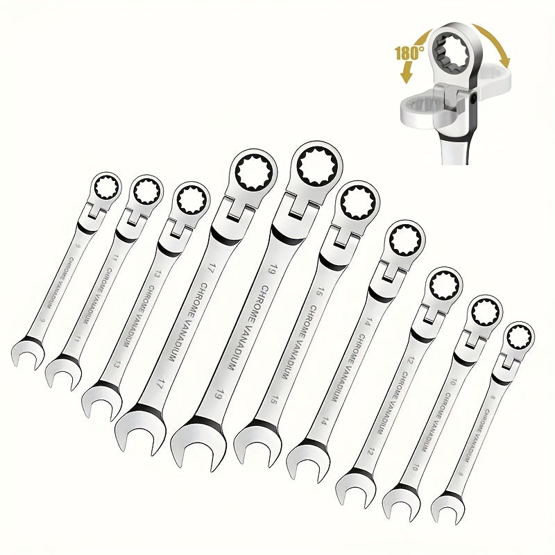 Active Head Ratchet Spanner Set, Multi-Piece Small Size Auto and Home Repair