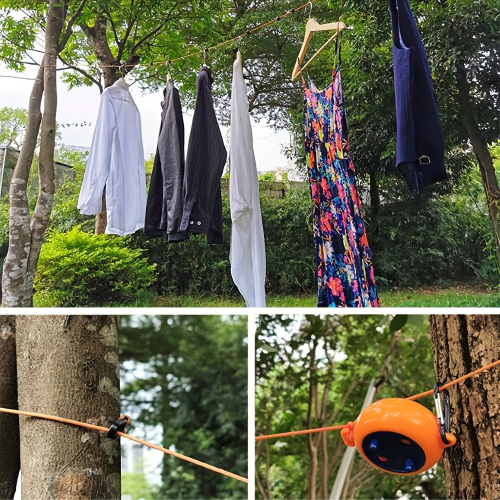 Nylon Retractable Clothesline 10m Portable Indoor Outdoor Drying Rack No Drilling