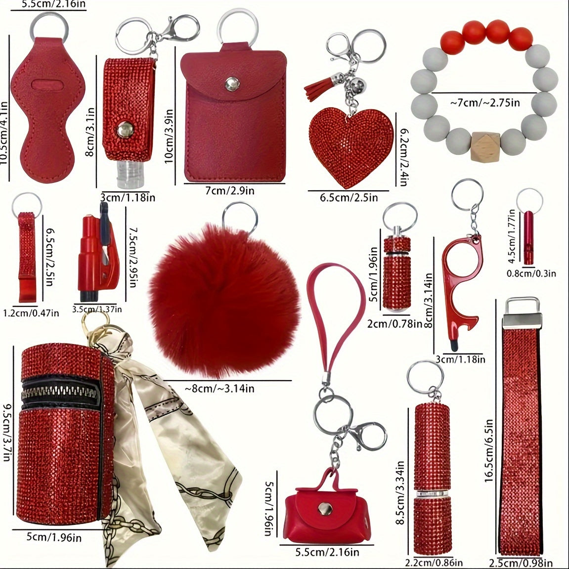16-Piece Women's Safety Kit with Personal Alarm and Protective Accessories