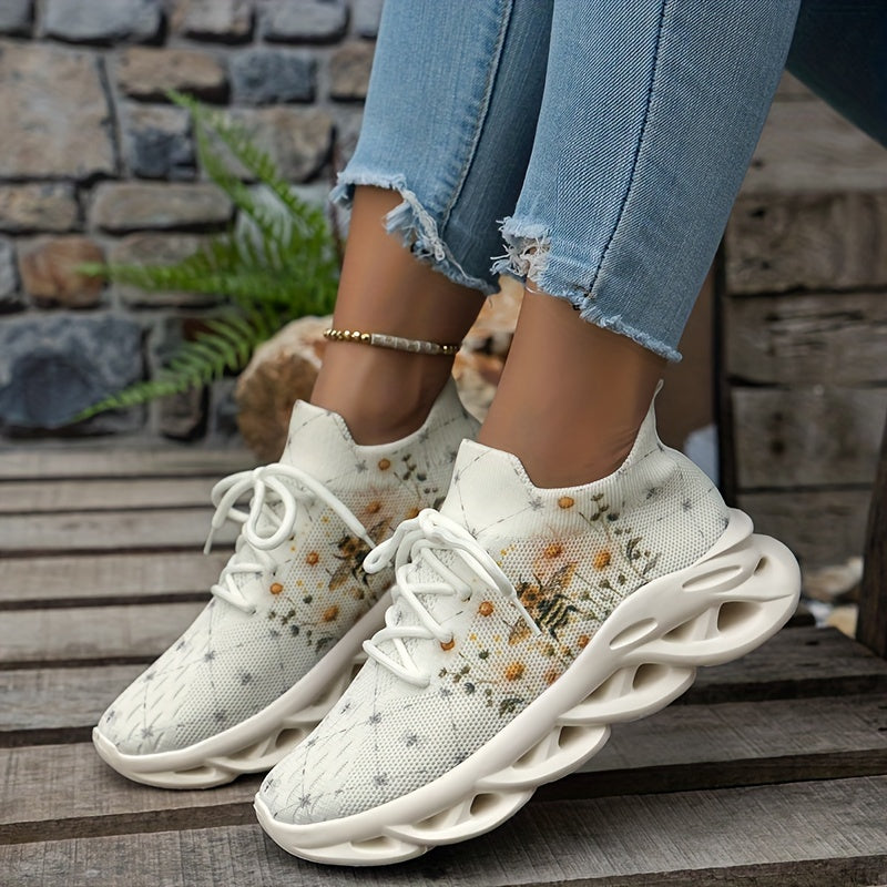 Ayollar uchun nafas oladigan tikuv sport poyabzali, kundalik, bog‘lamli, barcha mavsumlar uchun qulay