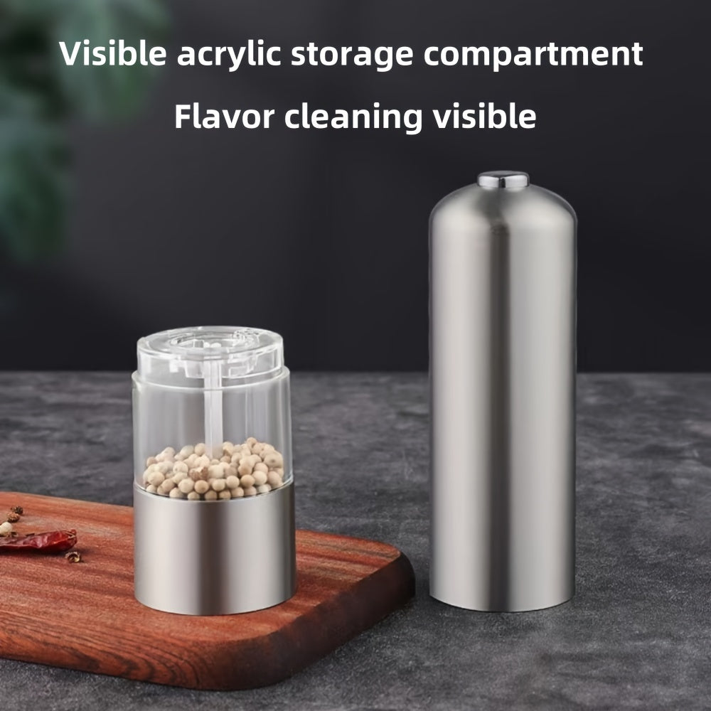 Electric Spice Grinder Salt and Pepper Mill with LED Light, Adjustable Stainless Steel