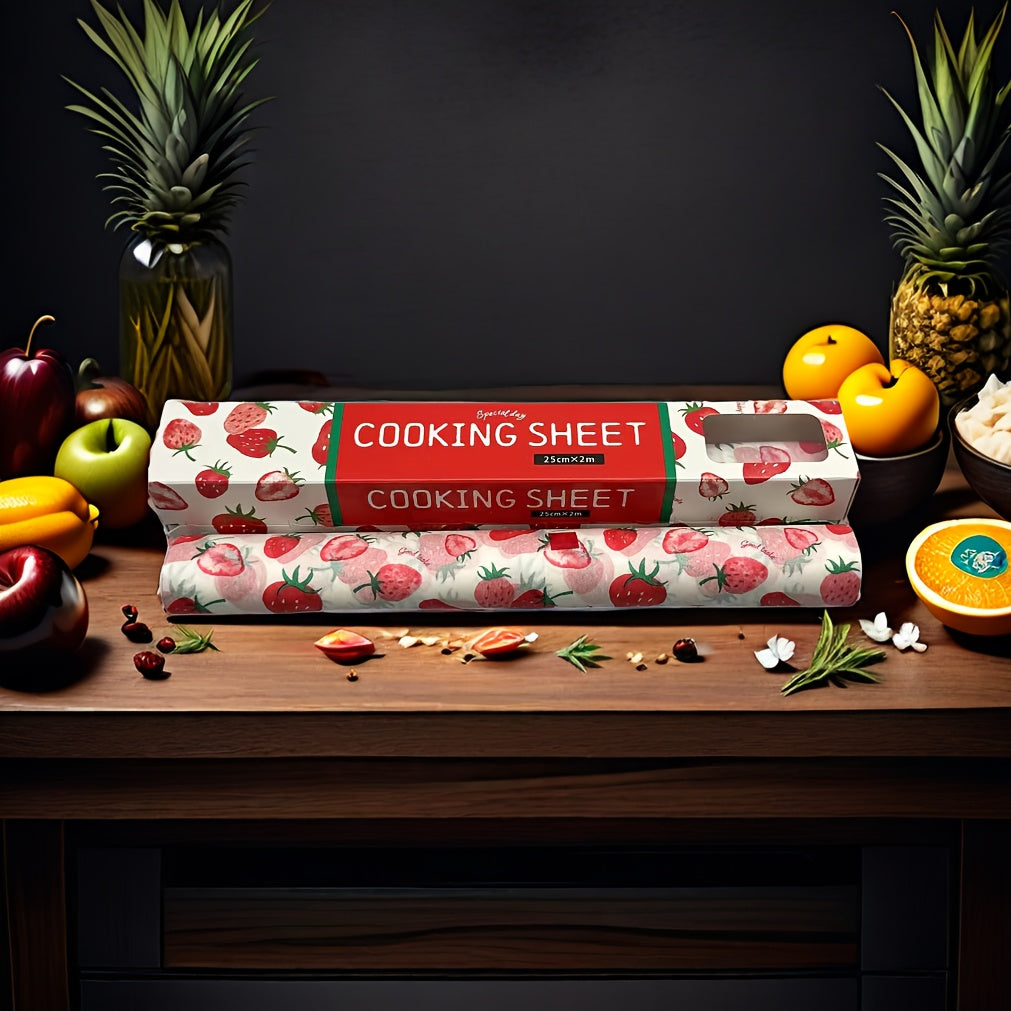 Patterned Wax Paper Sheets for Baking and Food Wrapping, Grease-Resistant, 1 Roll