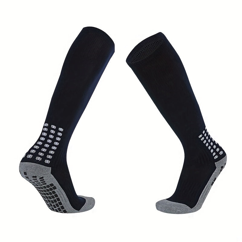 Men's Knee High Football Soccer Socks Solid Color Knit Polyester Spandex 1/2 Pairs