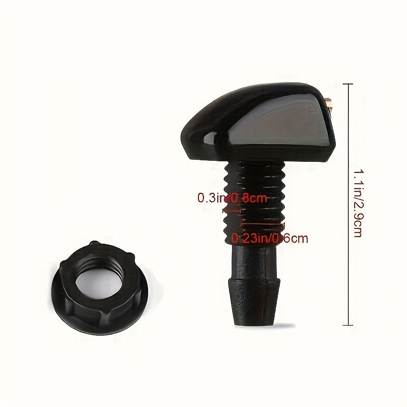 2pcs Car Windshield Washer Nozzles Durable Nylon Fits Most Vehicles