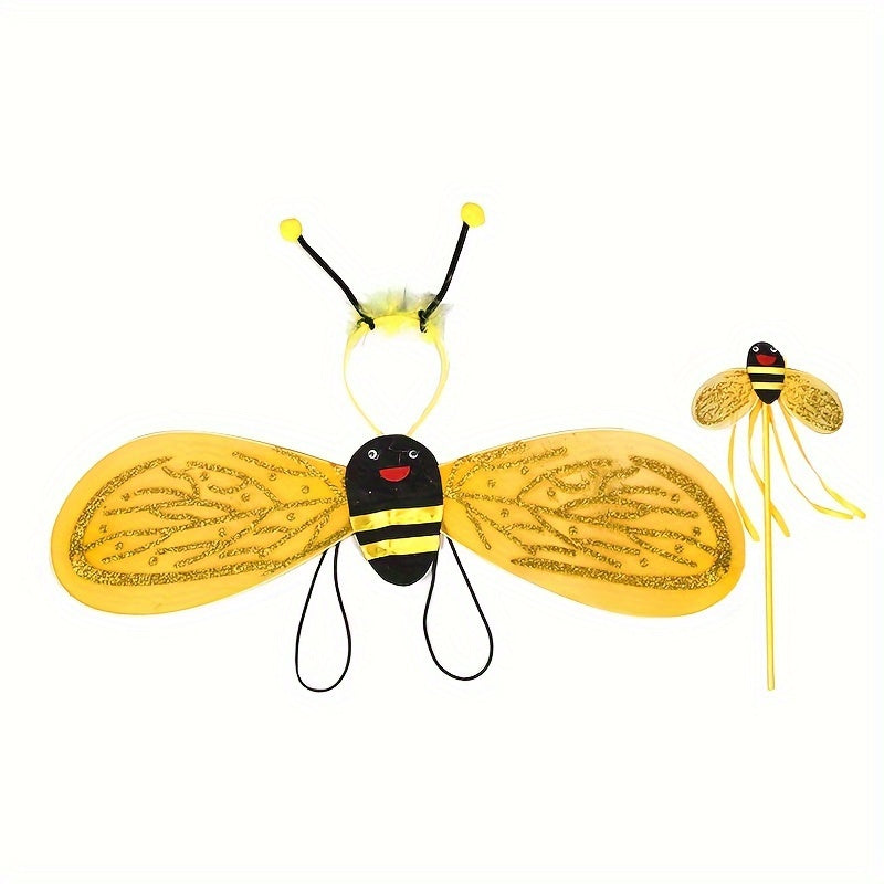 Dance Costume for Girls Tutu Skirt Bee Wings Headband and Dancewear Set