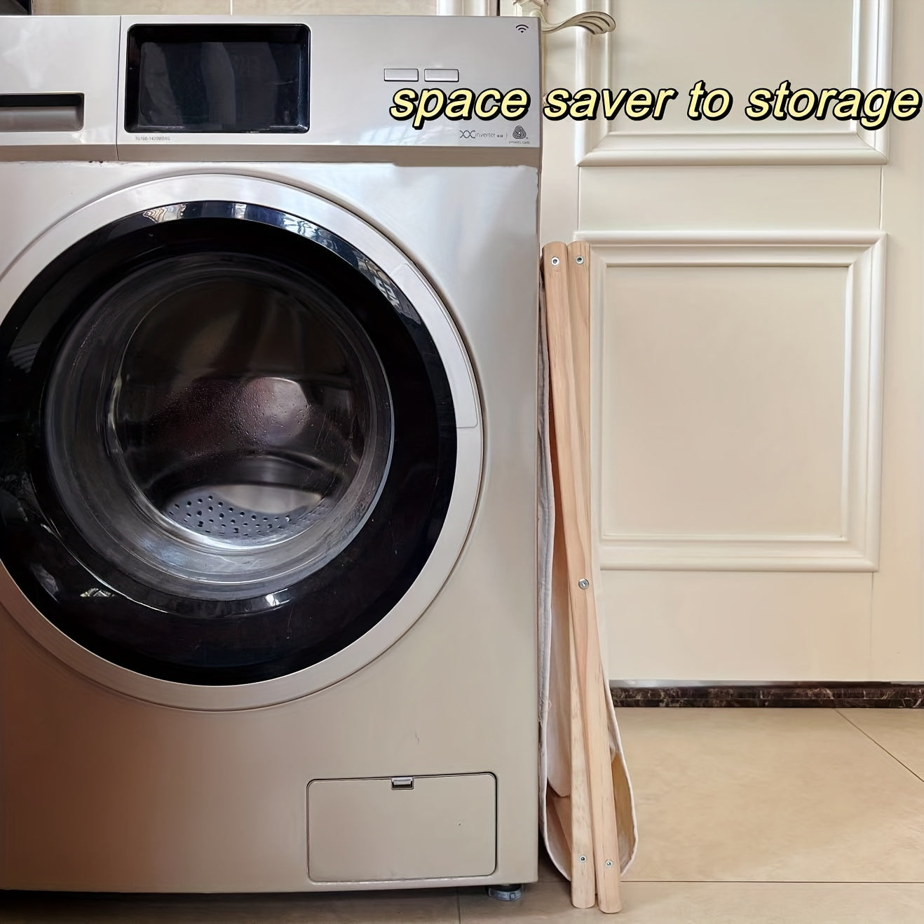 cesta de ropa de madera maciza 45L cesta de almacenamiento plegable para ropa dormitorio baño