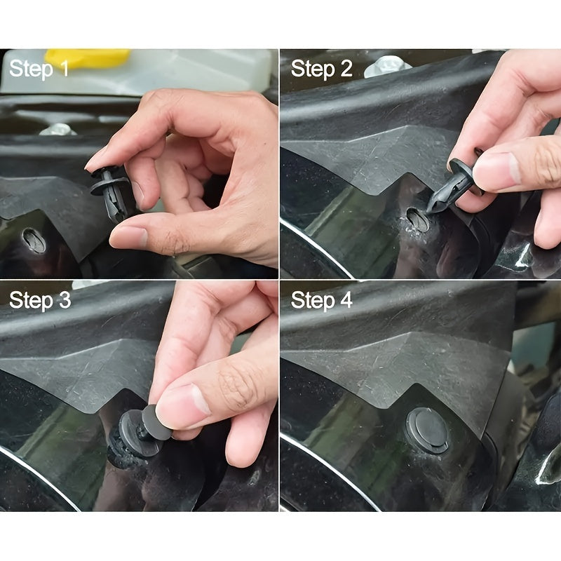 Universal Car Plastic Fastener Set, 100 Pieces, Durable Nails